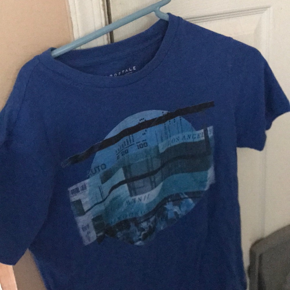 Mens Small Aeropostale Blue Graphic T-Shirt